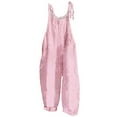 thumbnail image 3 of QATAINLAV Womens Casual Sleeveless Jumpsuits Loose Linen Adjustable Strap Romper Wide Leg Solid Color Long Pants Overalls 2024 Summer Playsuits, Pink, M, 3 of 6