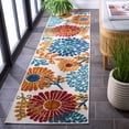 thumbnail image 3 of SAFAVIEH Cabana Garnet Floral Indoor/Outdoor Runner Rug, Creme/Red, 2' x 10', 3 of 17