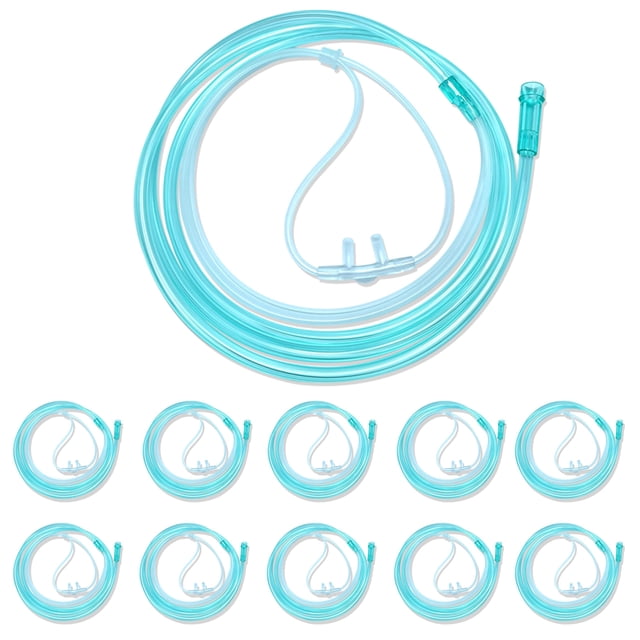 Cánula nasal de oxígeno Luisddi High-Flow Soft, paquete de 10 unidades, color verde