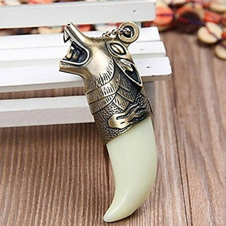 Butane Jet Flame Cigar - Refillable Jet Flame Butane Torch Cigar Windproof Style Cigarette Lighter (SPIKE WOLF) - 1x w/Random Color and Design