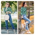 thumbnail image 7 of KLL Pineapple Sea Turtle Print Women's Long Sleeve Pajamas with Pants Sleepwear Loungewear 2 Set-Large, 7 of 7