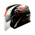 thumbnail image 5 of 1Storm Motorcycle Open Face Helmet Scooter Classical Knight Bike Dual Lens/Sun Visor + Spoiler + Motorcycle Bluetooth Headset: Racing Red, 5 of 6