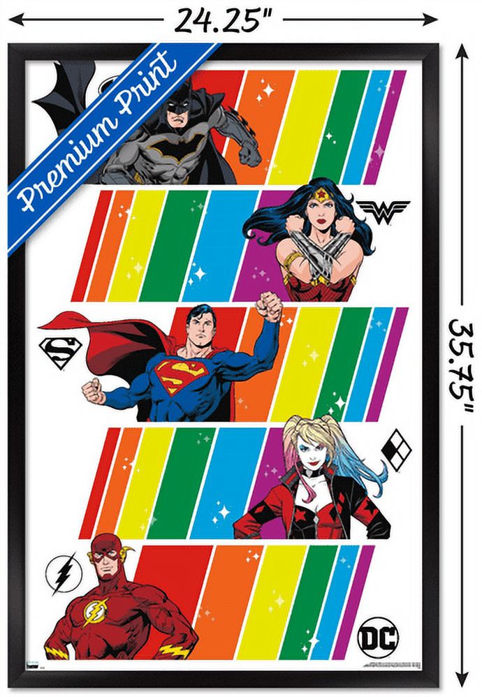 DC Comics Justice League - Pride Wall Poster, 22.375" x 34", Framed