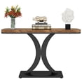 thumbnail image 2 of Fnova Table Console Moderne de 40 Pouces, Table d'Entrée Étroite en Bois Industriel avec Base Géométrique, Table d'Accent pour Salon, Entrée, Vestibule, 2 of 9