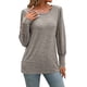 thumbnail image 2 of Camisas de Larga con Cuello Redondo para Mujer, Blusas de Otoño, Sudaderas Elegantes de Moda con Leggings Caqui L, 2 of 9