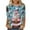 Sky Blue, variant on ZRGHAOYLQ Christmas 2025 Tops for Women Holiday Party T Shirts Christmas Santa Claus 3D Print Blouses Trendy 3/4 Sleeve Pullover Casual Crewneck Basic Tees