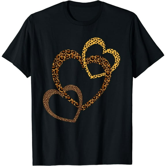 Hearts Love Leopard Cheetah Shirt Womens Animal Print Hart T-Shirt