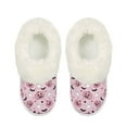thumbnail image 2 of FUIALDOLG Pink Halloween House Slippers for Women Indoor Pumpkins Ghost Print Fleece Lined Women Fuzzy Slippers Winter House Shoes Non-slip Thick Sole, 2 of 7