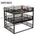 thumbnail image 3 of Generic Queen over Full XL over Queen Metal Triple Bunk Bed - Heavy-Duty Steel Frame with Safety Guardrails & Noise-Reduced Design for Space-Saving Shared Bedrooms, Black Finish, 3 of 9
