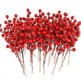 thumbnail image 2 of AFQH 12 Pcs Artificial Berry Stems Christmas Red Berries Holly Berry Branches Fake Berry Picks for Floral Arrangements Christmas Tree Holiday Home Xmas DIY Crafts Decor Silver, 2 of 5