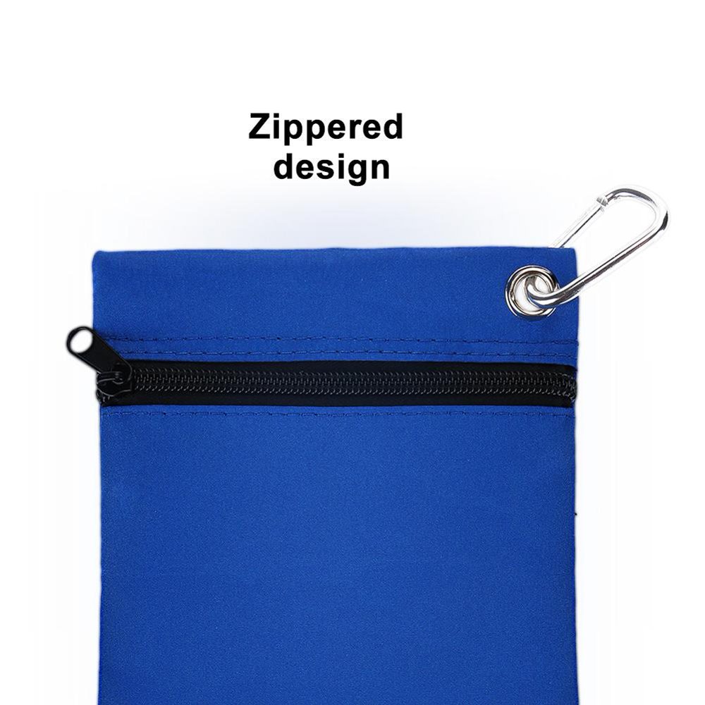 Mgaxyff Zippered Golf Tee Ball Storage Bag Holder with Carabiner