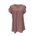 thumbnail image 4 of Lucakuins, camisetas de manga corta para mujer, blusa informal de moda de Color sólido, Tops holgados de verano, ropa de calle Lucakuins moda, 4 of 5