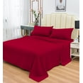 thumbnail image 4 of Ultra Series Rayon Made from Bamboo Sheet Set - Wrinkle Free -Softer than Cotton- Deep Pockets - 4 Piece - 1 Fitted Sheet, 1 Flat, 2 Pillowcases Full, Red, 4 of 4