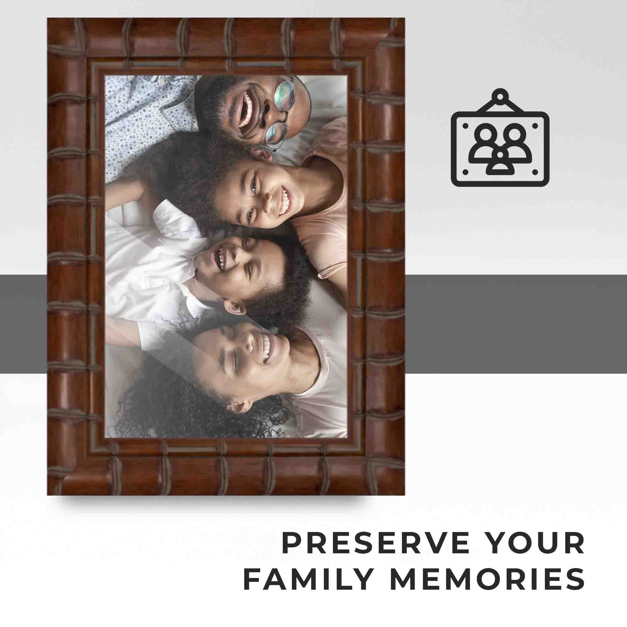 18x24 Bamboo Brown Real Wood Picture Frame Width 3 inches | Interior Frame Depth 0.5 inches |