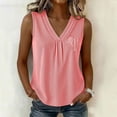 thumbnail image 2 of idosla Boho Tops for Women Teen Girl Trendy Print V Neck Sleeveless Tank Tops Casual Basic Tees Lightweight Shirts Summer Clothes (Red, S), 2 of 6