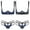 Blue, variant on Women's Embroidery Lace Lingerie Set Spaghetti Straps Exposed Breasts Bra Top with G-string Briefs Red One Size