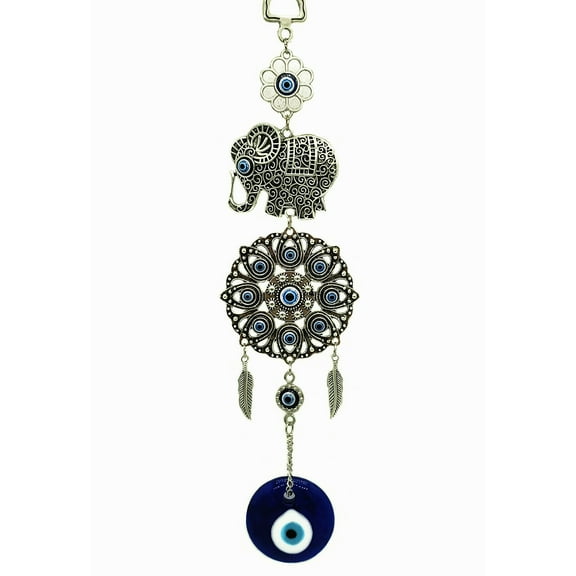 New Desgin Turkish Blue Evil Eye Nazar with Lucky Elephant Car or Wall Hanging Decor Amulet Blessing Protection Gift