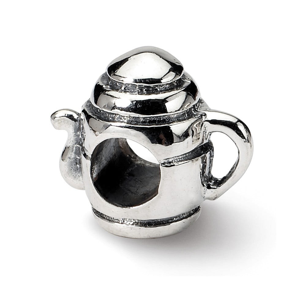 Details about   Satined Rhodium Plated 925 Sterling Silver 3D Tea Kettle Charm 