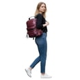 thumbnail image 5 of Mochila casual marca Luxo Brand modelo UNIBELLA de nylon sintética satinado acolchada color vino, 5 of 5