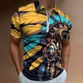 thumbnail image 2 of Indian Devil Skull Men Zipper T-shirt Summer Casual Short Sleeve T-shirt Top, 2 of 7