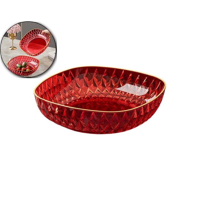 Dessert Plates 7.8 Inch, Pinch Bowls for Cooking Prep, Reusable Plastic Plates with Gold Trim & Raised Edge, Small Plates for Appetizers Salad Snack, Cocktail Sandwich