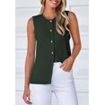 thumbnail image 3 of Chaleco sin mangas con botones PRETTYGARDEN verde militar XL, 3 of 8