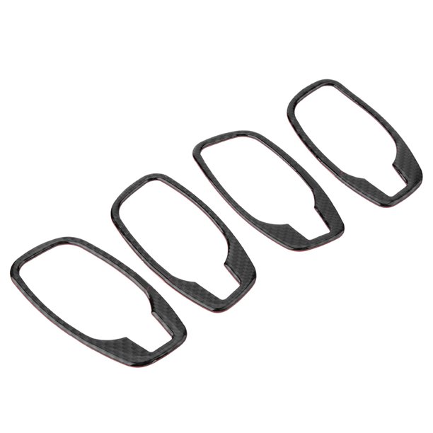 Cubierta del marco de la manija, 4 piezas de fibra de carbono para manija de puerta de automóvil, cubierta de cuenco, cubierta interior del marco de la manija de la puerta, calidad de nivel superior