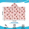 thumbnail image 2 of Pink Cow Strawberry Pattern Hooded Bath Towel，50"x30" for Ages 3 To 12 Kids, Quick Dry Lightweight Soft Microfiber Hood Beach Towel Cover Up for Kids, 2 of 7