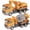 Yellow, variant on Ficcug 2 Pack Pull Back Garbage Truck Toy, 1/48 Scale Alloy Trash & Dump Truck,Friction Powered Toys Cars for Age 3 4 5 6 Boys Girls Toddlers