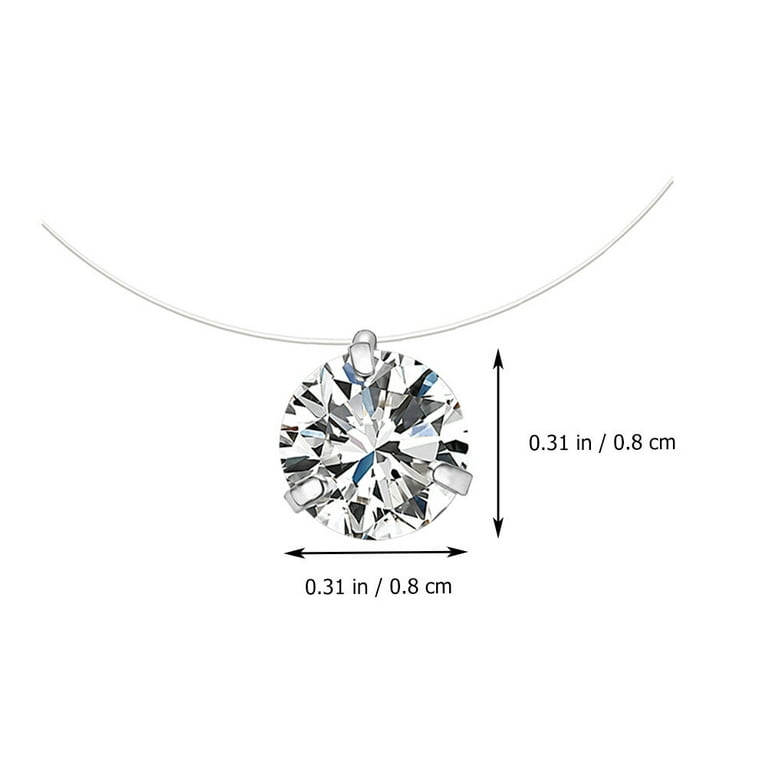 2 Pcs Zircon Jewelry Diamond Necklace Charm Creative Invisible Fish Wire  Shaped Fishing Line Transparent Miss Bride 