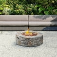 thumbnail image 3 of Teamson Home Large Round Propane Gas Fire Pit 28" Diameter Stone Brick Effect, 3 of 11