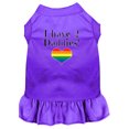 thumbnail image 1 of I Have 2 Daddies Screen Print Dog Dress Purple Med, 1 of 1