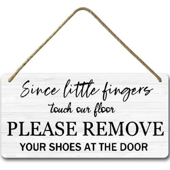 6x12 IN Welcome Door Sign Shoes Off Sign for Home Living Room Porch Decor No Shoes Wood Sign,Hanging Printed Wooden Plaque Décor