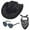 Black, variant on Women Western Cowboy Hat Scarf Eyeglasses Three Piece Set Accessory Kit Brown