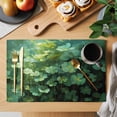 thumbnail image 2 of St. Patrick's Day Placemats Set of 6 Spring Botanical Green Lucky Leaves Place Mats Indoor Wipeable Table Mats Washable Cloth Dining Table Placemats for Kitchen Holiday Party Home Decor 13x19 Inch, 2 of 9
