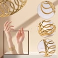 thumbnail image 5 of DESIGNICE Gold Bangles for Women Hollow Geometric Design Bangles Adjustable Opening Cuff Bracelets for Women Gold1, 5 of 7