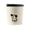 thumbnail image 1 of Taza térmica al vacío con tapa de acero inoxidable esmerilado, pequeña, con termo para café y agua, diseño de perrito, 240 ml, 1 of 14