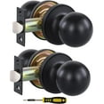 thumbnail image 1 of ( ) Matte Interior Door Knob with Lock for Bedroom/Bathroom Keyless Privacy Door Knobs for Bed/Bath by, 1 of 6