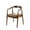 Brown Solid Square 20" x 21" x 32", variant on DecMode Contemporary Accent Chair with Polished Brown Teak Wood and Black Leather Woven Seat, 22"W x 30"H