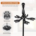 thumbnail image 5 of 5-Piece Fireplace Tools Set Black Handle Wrought Iron Large Fire Tool Set and Holder for Indoor/Outdoor Use, 5 of 6