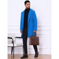 thumbnail image 4 of INSPIRE CHIC Manteau Trench pour Homme Coupe Ajustée Revers Cranté Simple Boutonnage Pardessus Bleu m, 4 of 6