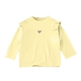 thumbnail image 4 of mgoYE Toddler Baby Girl Ruffle Long Sleeve T-Shirt Cotton Top Tee for Spring/Fall(Yellow,5-6 Years), 4 of 5