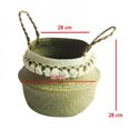 thumbnail image 1 of Storage Baskets Foldable Handmade Primary Color Tassel Straw Wicker Basket Flowerpot Basket Home Decor, 1 of 6