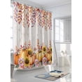 thumbnail image 3 of Fsddascl Orange Pumpkins Fall Shower Curtain Set - 72" x 78" Washable Bathtub Curtain with 12 Hooks, Eucalyptus Leaves Sunflowers Wood Grain Waterproof Fabric Stall Shower Curtains for Bathroom, 3 of 6