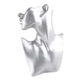 thumbnail image 4 of Cabeza de maniquí de resina negra/terciopelo para mujer, soporte para busto, modelo de tienda, collar de joyería EstiloA-L Plata Cola Maniquí de exhibición de collar, 4 of 8