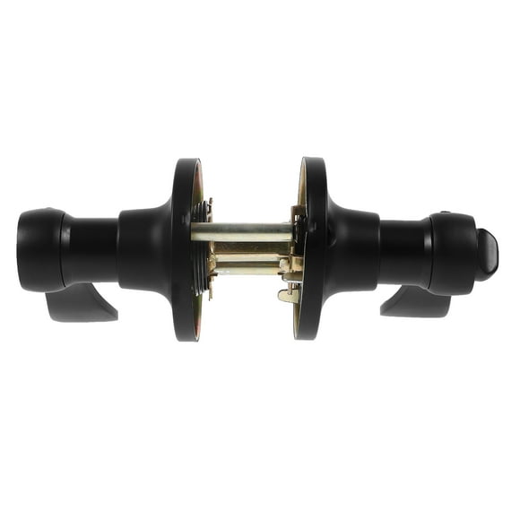 PAMINGONO Black Round Door Lock Lever Handle for Interior Bedroom Bathroom and Office