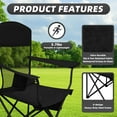 thumbnail image 5 of LIFERECORD Portable Camping Chair with Cup Holder & Side Pocket, Lightweight Folding Outdoor Chair for Beach, Fishing, Picnic, Heavy Duty 225LBS Capacity, Black, 5 of 10