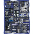 thumbnail image 6 of Police Blanket Flannel Throw Blanket Retirement for Dad Husband Son Boyfriend Convenient Breathable All Seasons Super Soft Bed Sofa Couch Foldable Unisex 150x200 Blue 60x80, 6 of 6