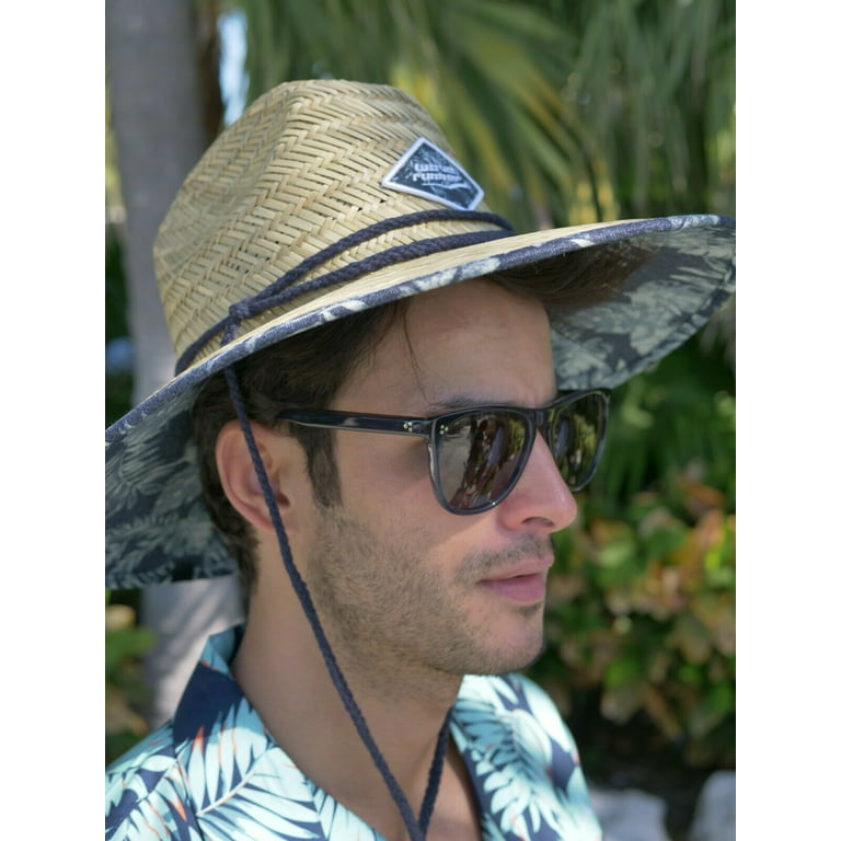 WAVE RUNNER Men's Beach Straw Hat- Wide Brim Sun Hat with UPF 50+  Protection (10 Pk - Random) 