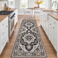 thumbnail image 6 of UERMEI 3x8 Washable Runner Rugs for Hallway, Modern Vintage Non Slip Indoor Rug for Entryway Doormats Bedroom Kitchen, Vacuum-Friendly Home Decor Carpet, Beige Brown, 6 of 8